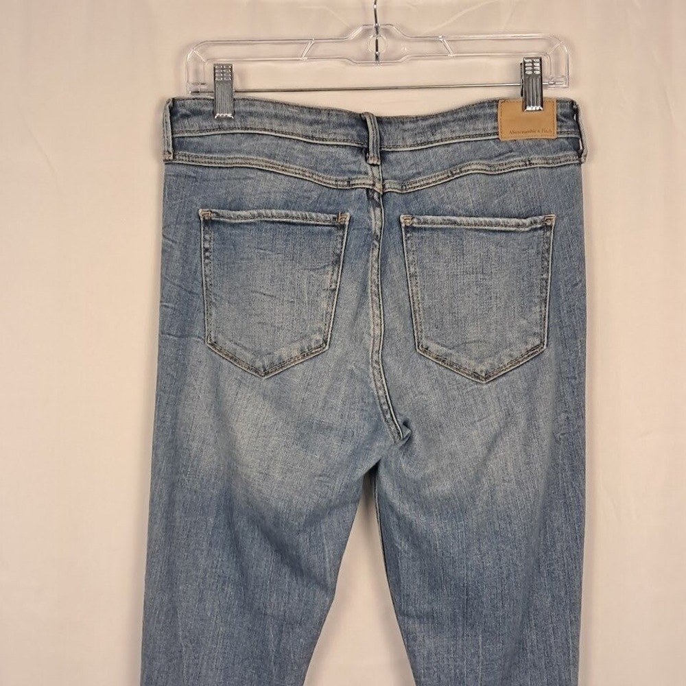 Abercrombie & Fitch 8R 29 High Rise Ankle Jean Distressed Button Fly Skinny - Picture 5 of 7